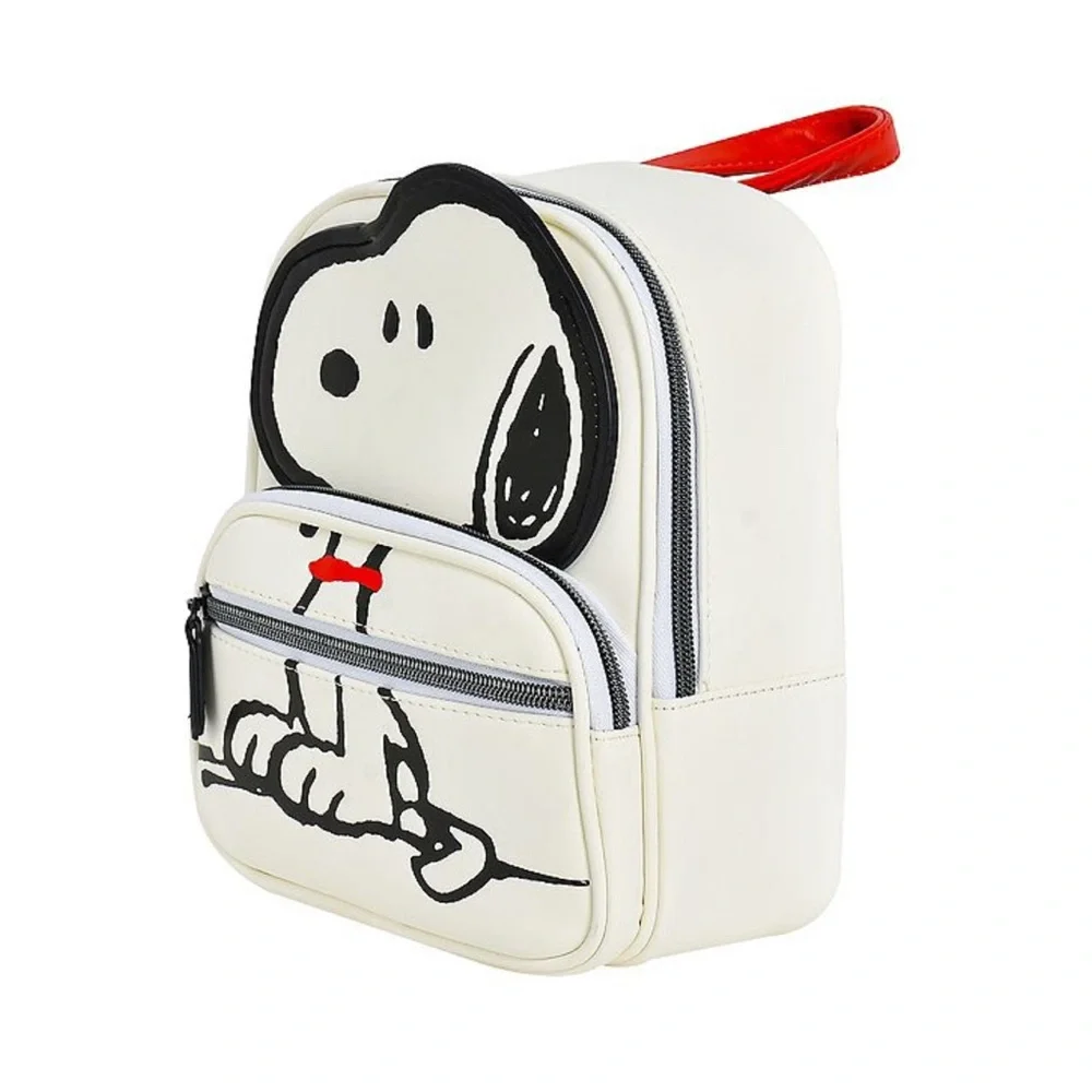 New Peanuts Snoopy Red Collar Backpack - White and Black